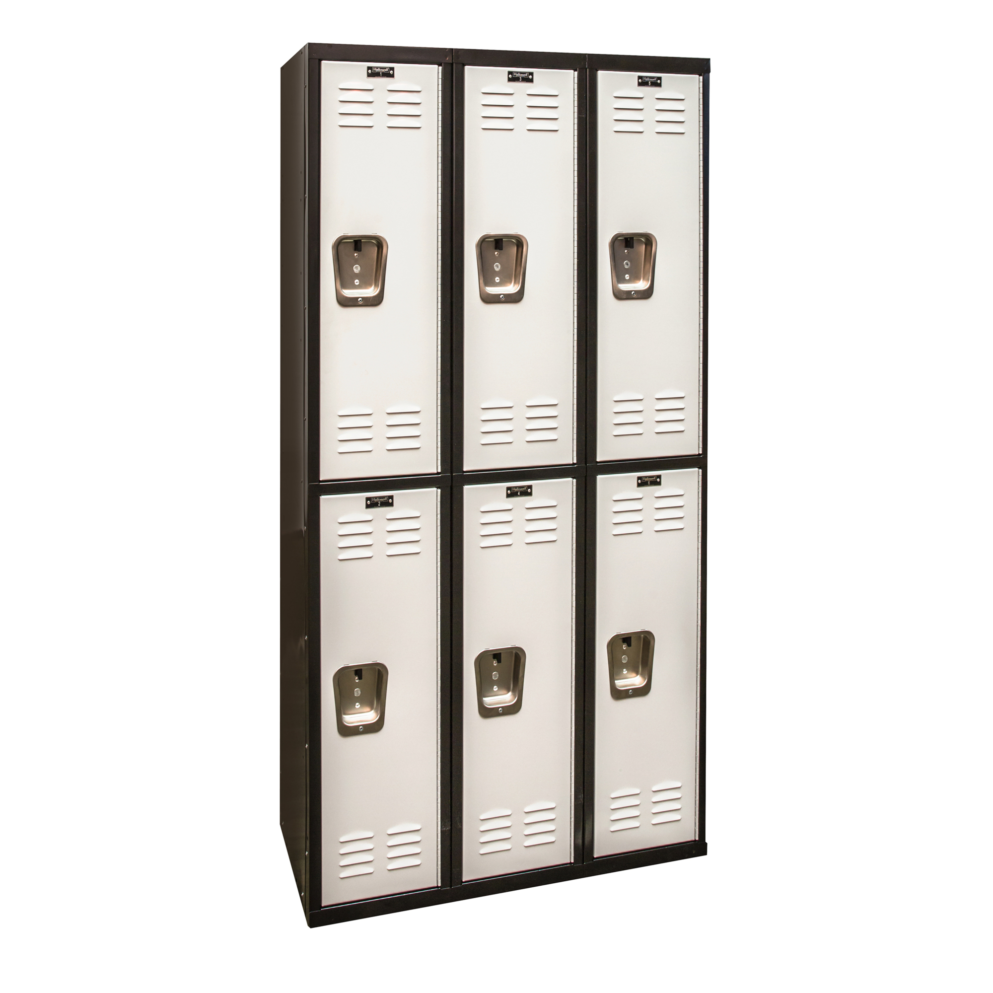 Hallowell, Double Tier Black Tie Locker, Height 72 in, Width 12 in, Color Black, Model# U3282-2A-MP